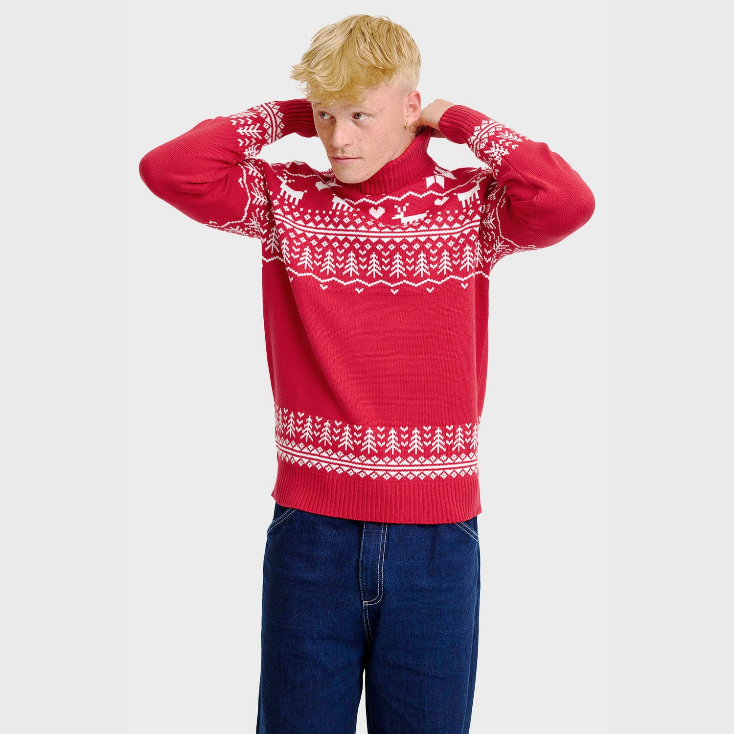 Greenlandish maglione natalizio con collo alto – Uomo